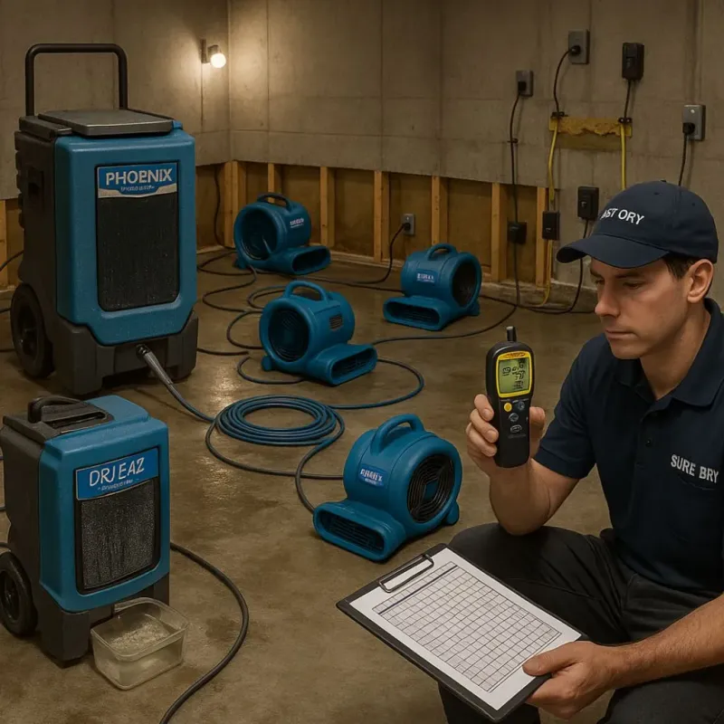 Structural Drying and Dehumidification process in Coleraine, MN